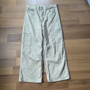 Women's Levi's Tan Beige High Waisted Wide Leg Crop Denim Jeans Pants Sz 29 x 25